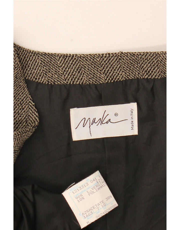 Giacca blazer doppiopetto da donna Maska IT 42 Grigio medio a spina di pesce