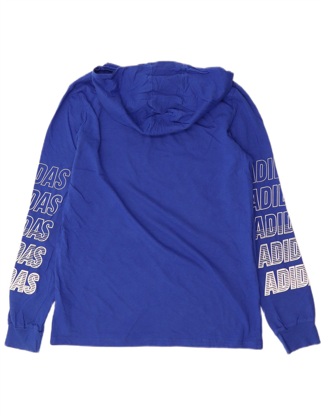 Top Adidas da bambino con grafica a maniche lunghe, 14-15 anni, grande, blu, sportivo