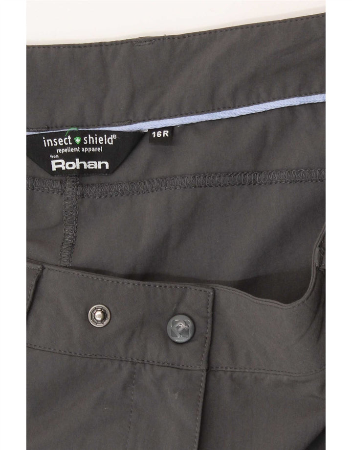 Pantaloni cargo dritti da donna Rohan UK 16 Large W36 L29 Poliammide grigio