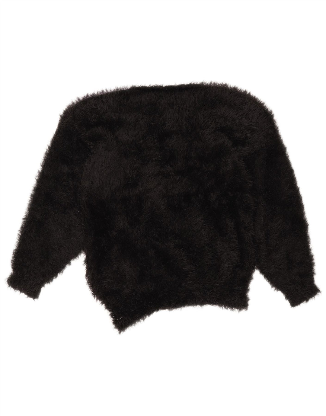 Maglione maglione girocollo da donna VINTAGE UK 14 blocco colore nero medio