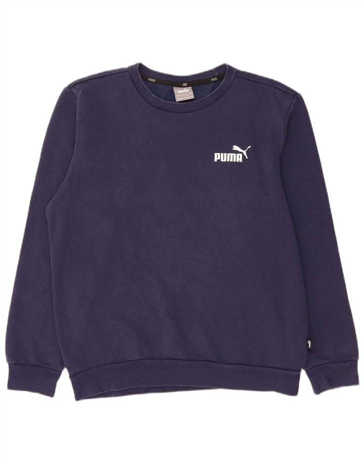 PUMA Felpa da uomo Maglione piccolo blu navy in cotone