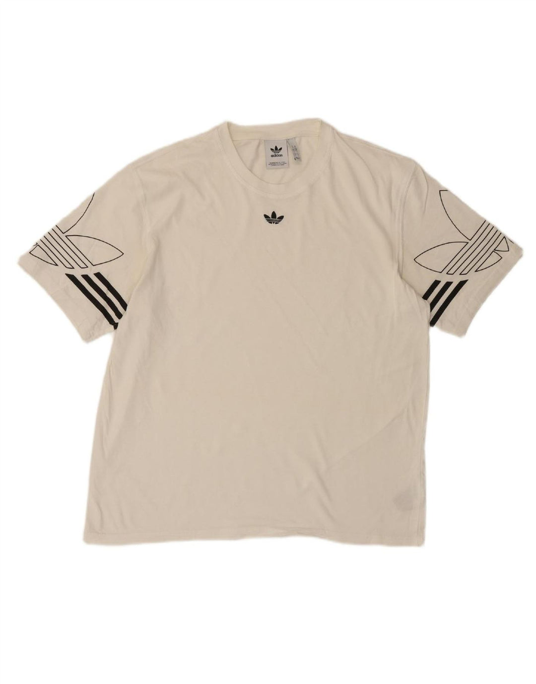 ADIDAS Mens Graphic T-Shirt Top Large White Cotton Vintage Adidas and Second-Hand Adidas from Messina Hembry 
