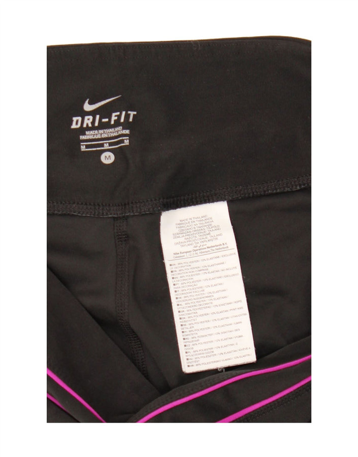 Pantaloni della tuta Nike Dri Fit Capri da donna UK 14 poliestere nero medio