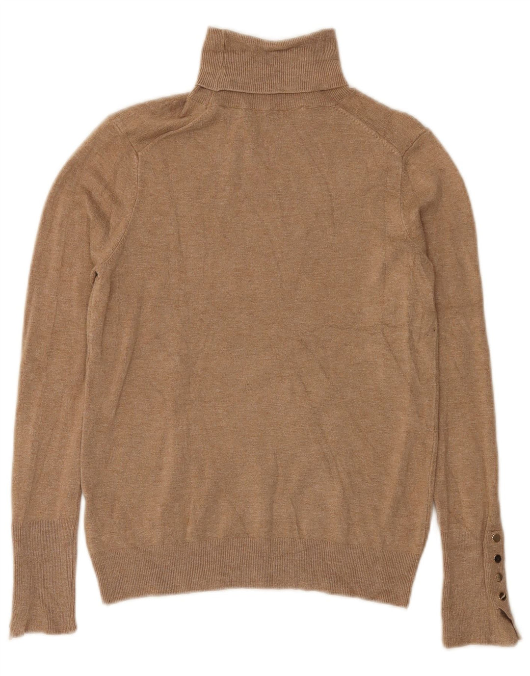 Maglione maglione a collo alto da donna Zara UK 12 Viscosa beige medio