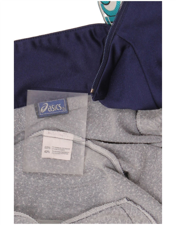 Giacca sportiva da uomo con grafica Asics, giacca grande, colore blu navy