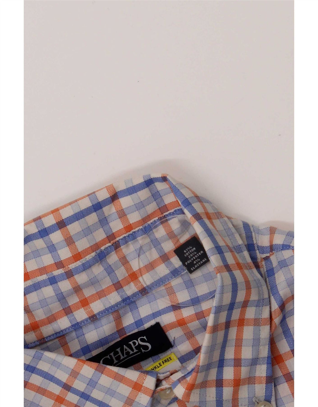 Camicia da uomo Chaps taglia 16 1/2 grande cotone a quadri blu