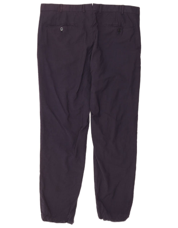 Pantaloni da abito slim da uomo Massimo Dutti EU 46 XL W36 L29 Lana blu navy