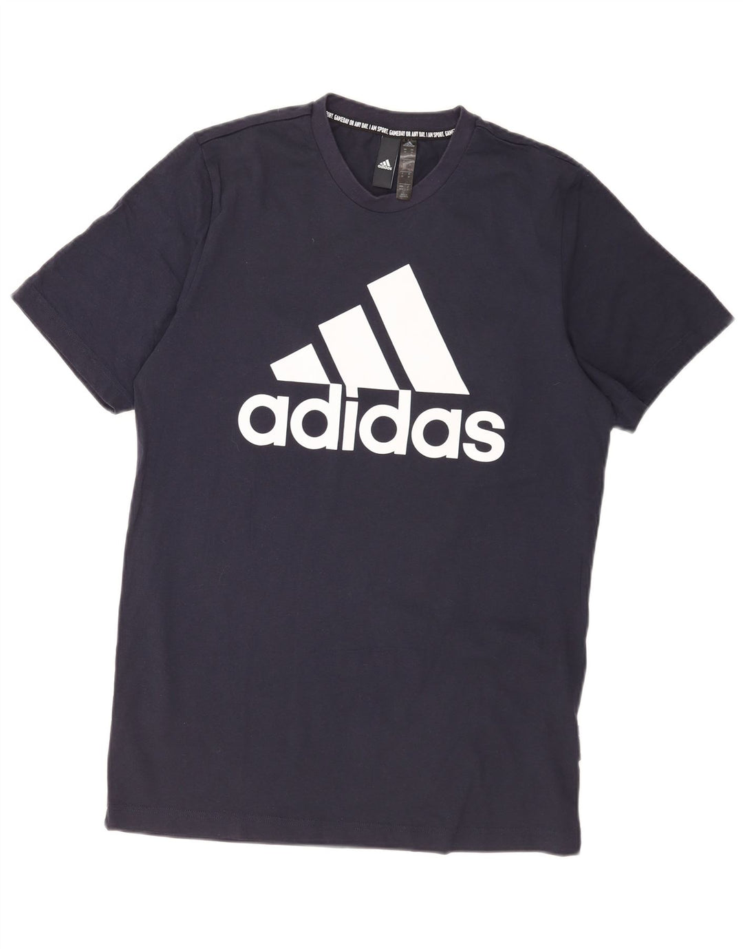 T-shirt grafica da uomo Adidas Top in cotone blu navy medio