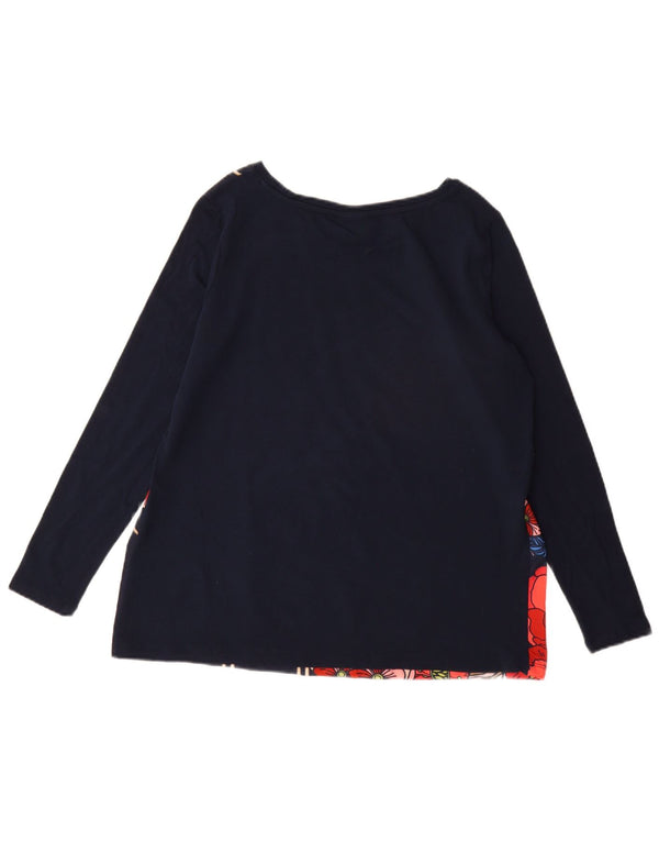 Polo Assn. Camicetta da donna Top UK 16 Grande cotone floreale blu navy