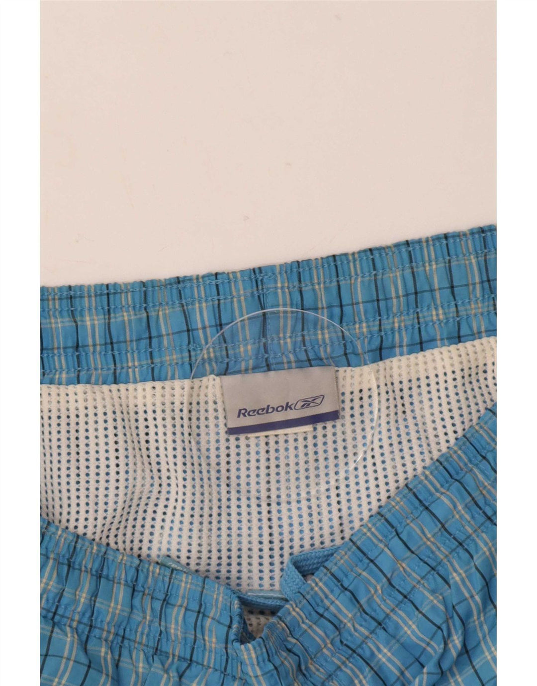 Pantaloncini da bagno Reebok da uomo a quadri grandi blu