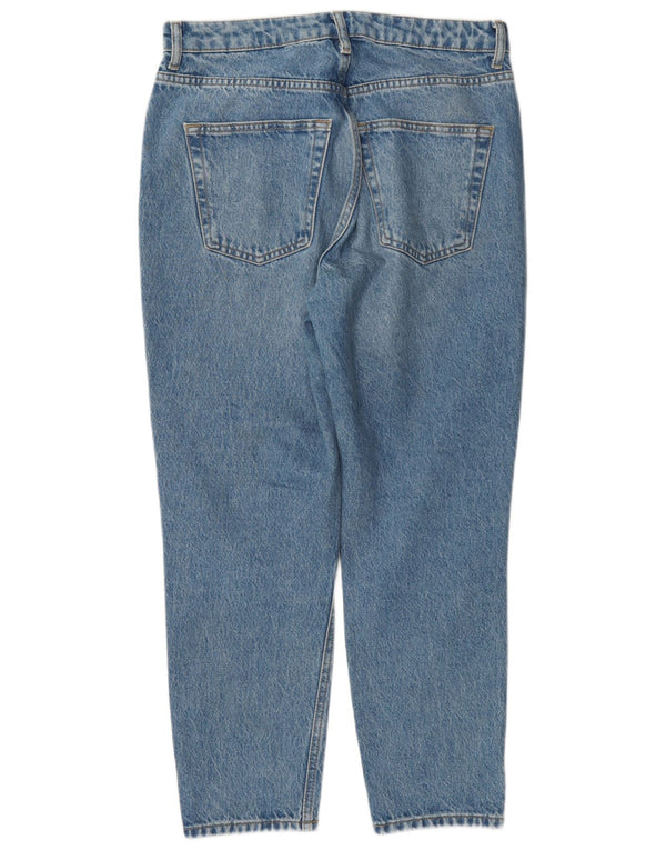 Jeans affusolati a vita alta mamma da donna Topshop W30 L28 poliestere blu