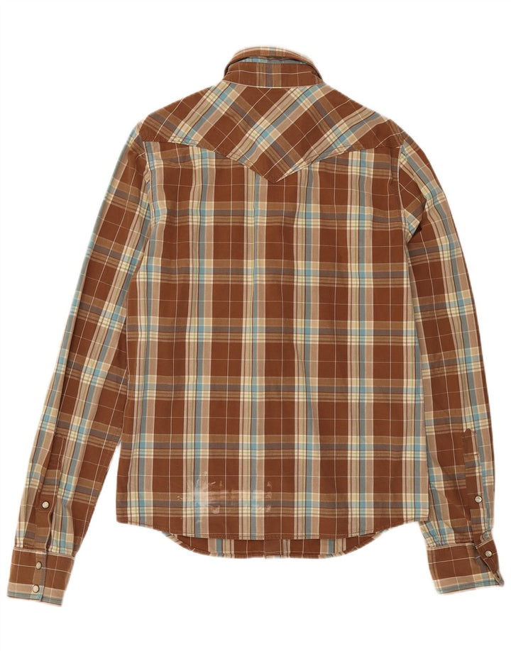 Camicia Hollister da uomo in cotone a quadri marrone medio