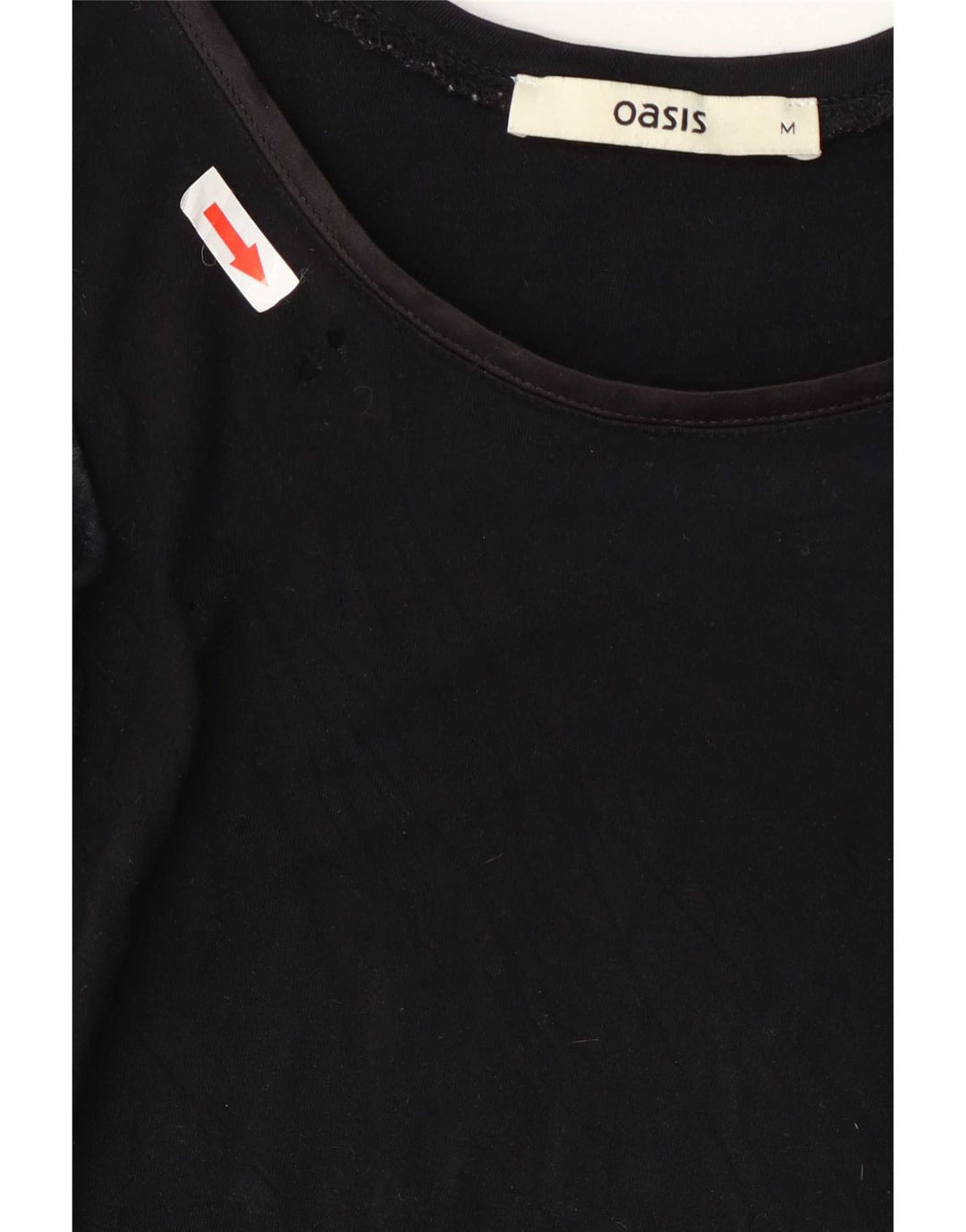 Oasis Canottiera senza maniche da donna UK 12 Medium Black Viscosa
