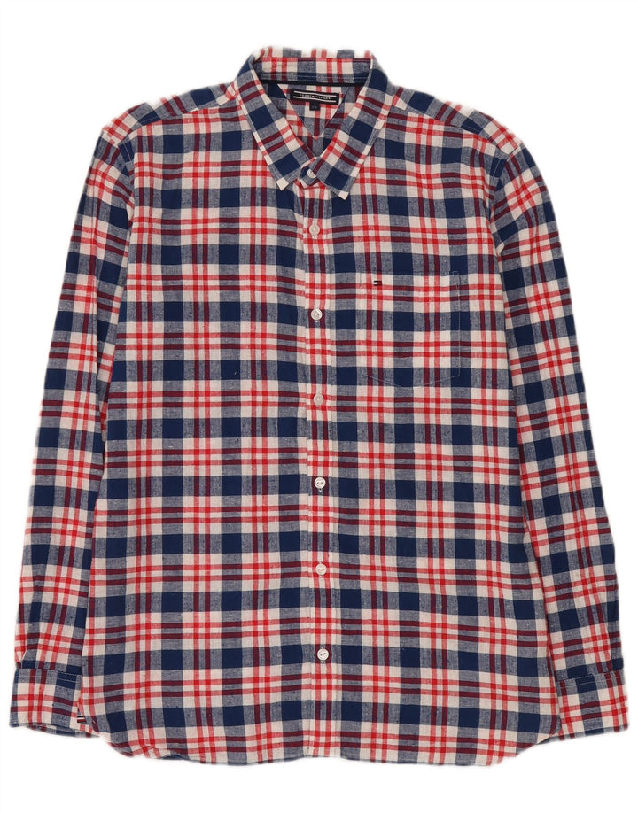 Camicia Tommy Hilfiger per ragazzi 15-16 anni in cotone a quadri blu