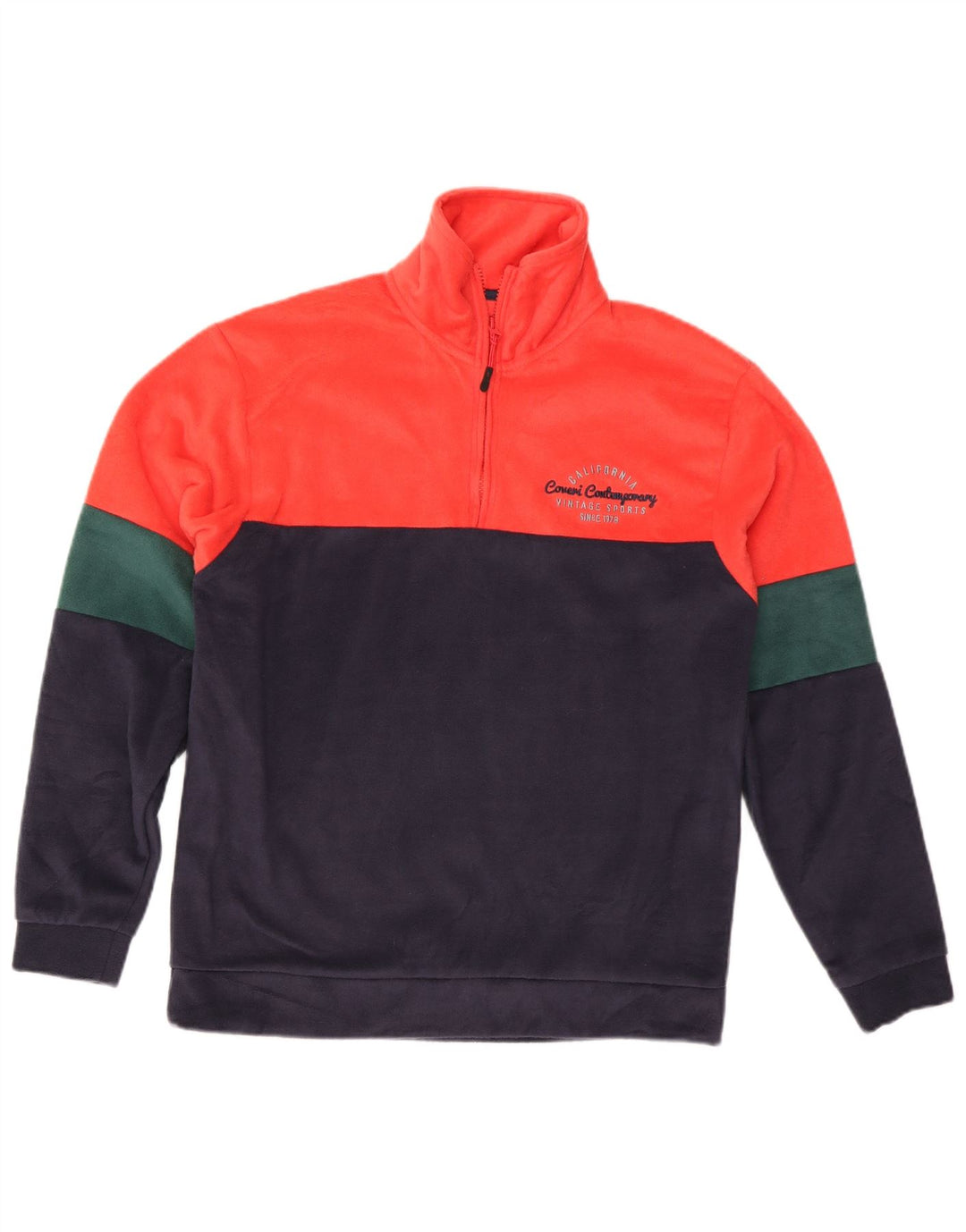 Maglione in pile da uomo con zip e collo Coveri, colore medio, multicolore