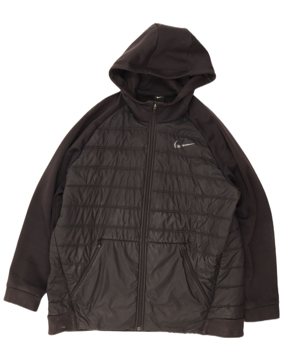 Giacca imbottita con cappuccio Nike da uomo UK 44 2XL poliestere nero