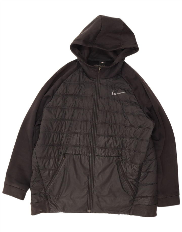 Giacca imbottita con cappuccio Nike da uomo UK 44 2XL poliestere nero