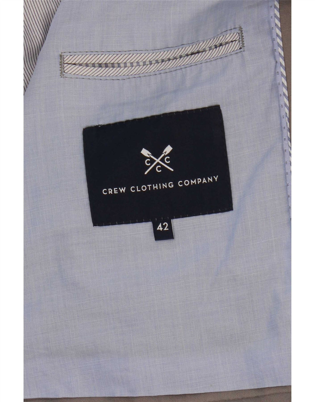 Crew Clothing Giacca blazer da uomo a 2 bottoni UK 42 XL Cotone grigio