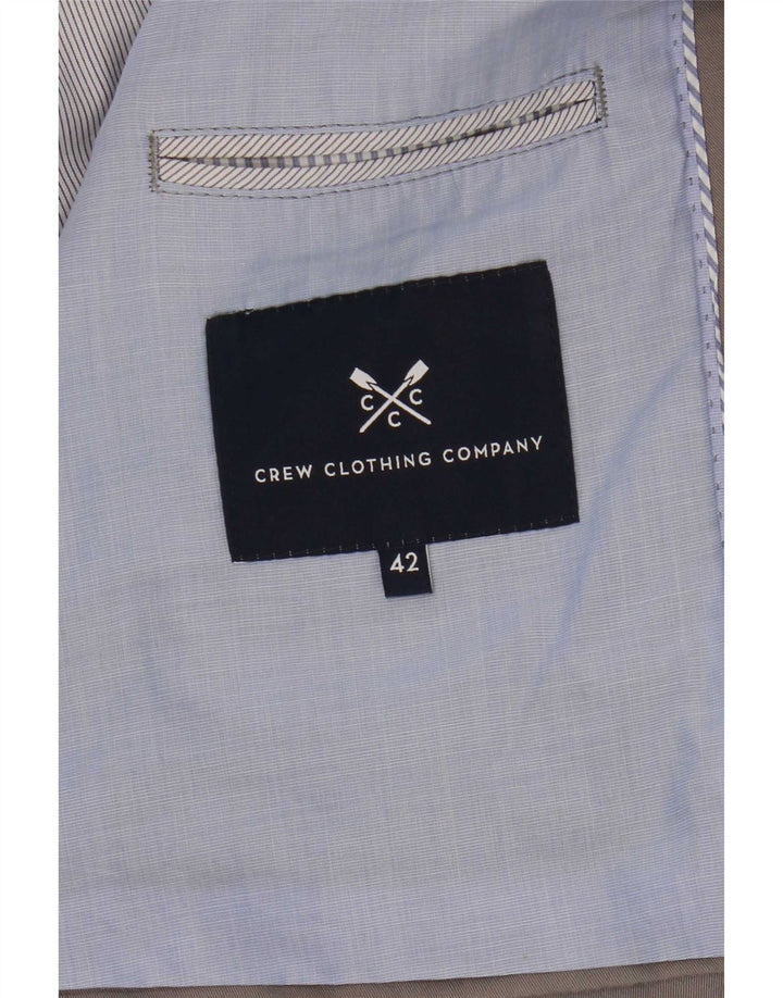 Crew Clothing Giacca blazer da uomo a 2 bottoni UK 42 XL Cotone grigio