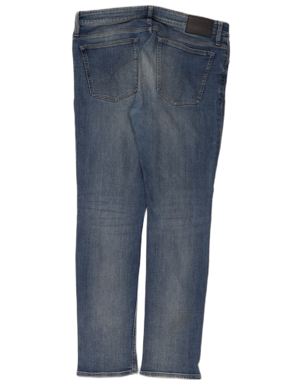 Jeans slim da uomo Calvin Klein W34 L32 cotone blu