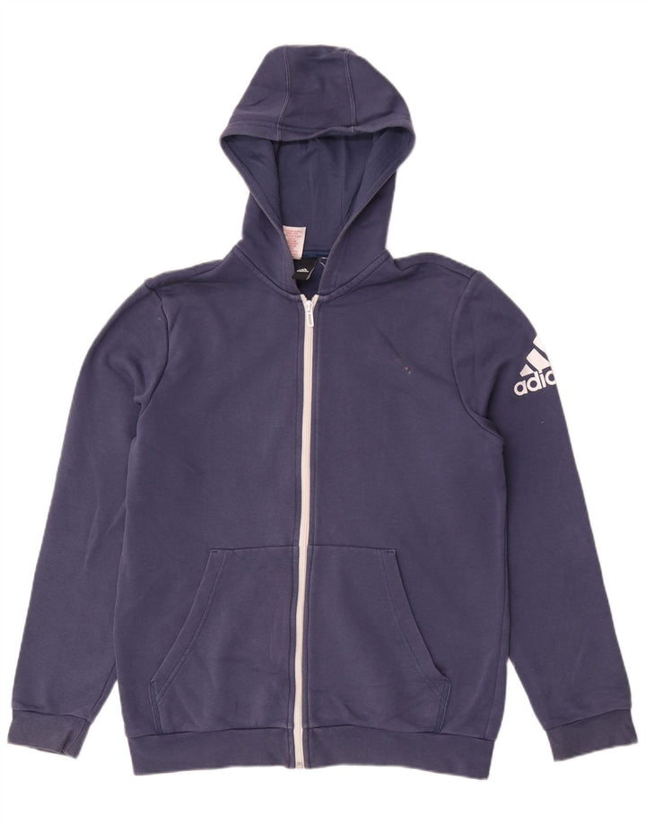 Maglione con cappuccio e zip da uomo Adidas piccolo blu