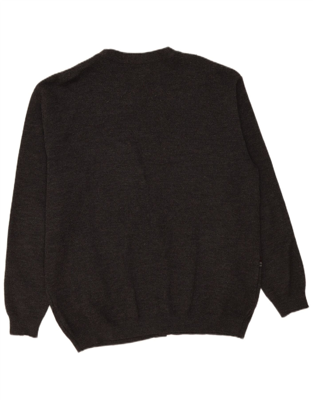 Maglione cardigan da uomo vintage XL in lana a righe grigie