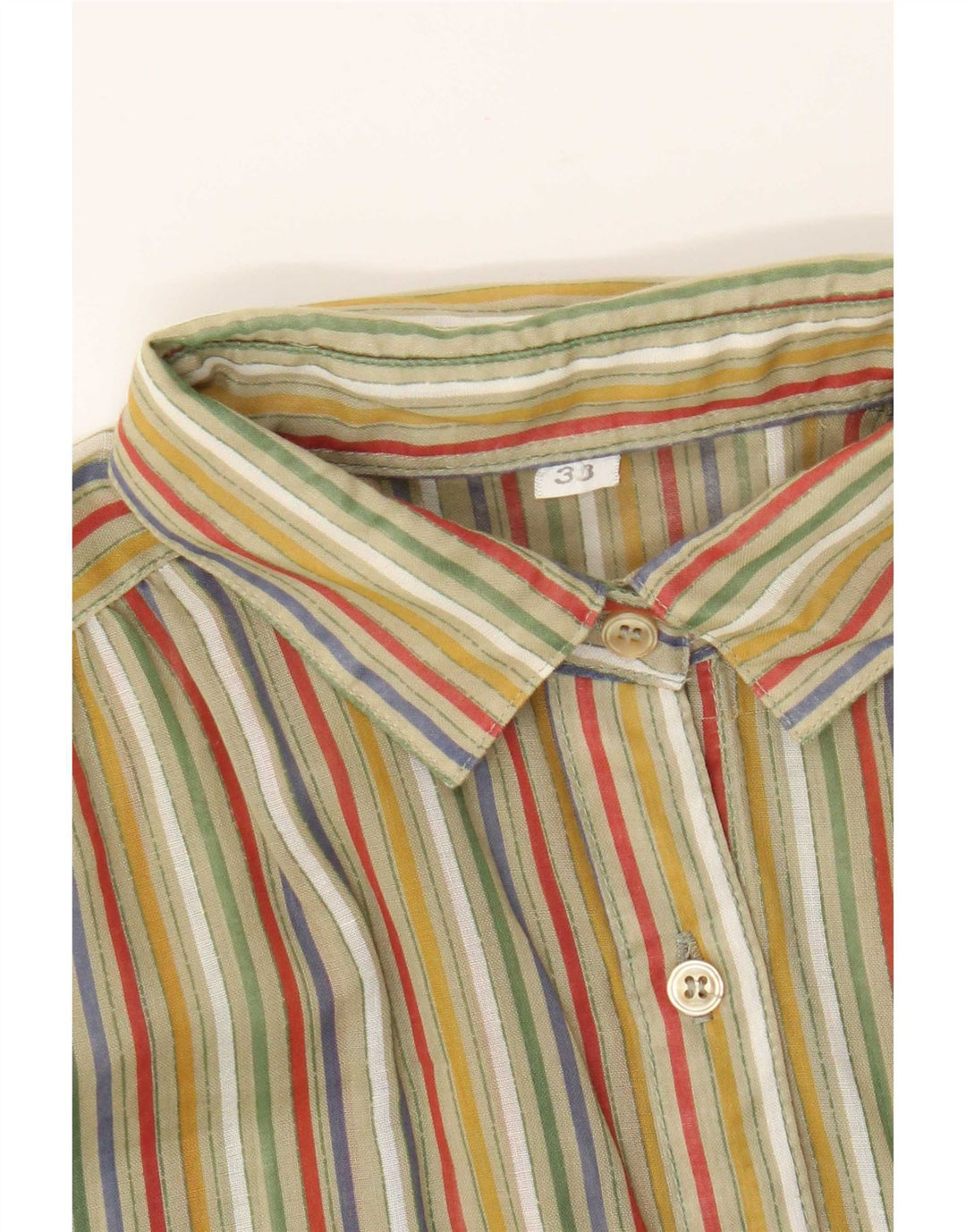 Camicia vintage da donna EU 33 XS verde a righe