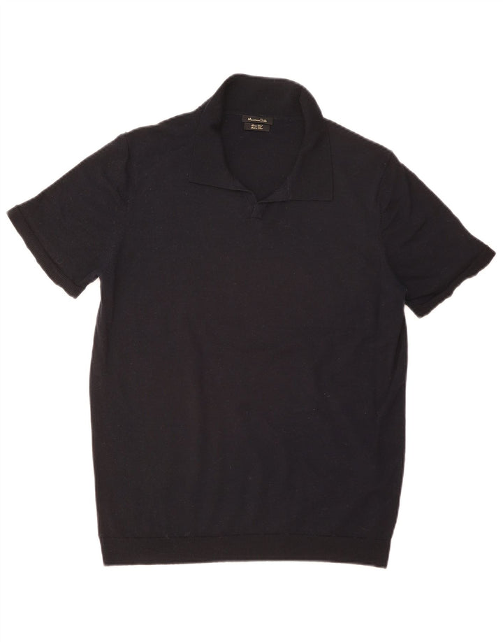 Maglione maglione da donna con collo alto Massimo Dutti UK 14 blu navy medio