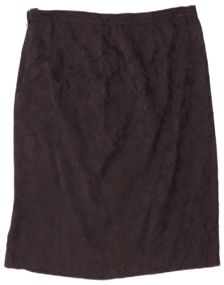 Gonna dritta da donna vintage IT 46 grande W34 seta nera