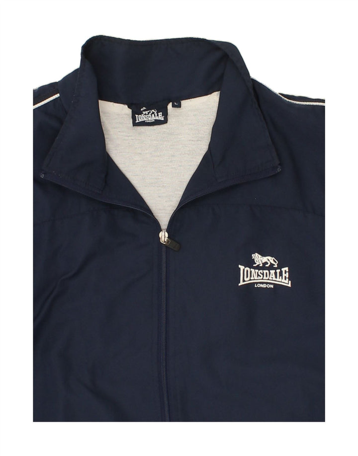 Giacca da tuta da uomo LONSDALE grande in poliestere blu navy