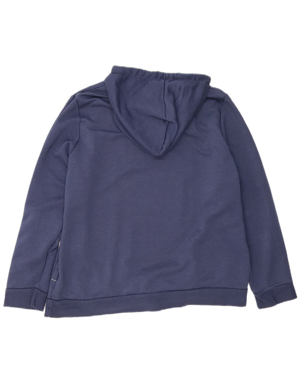 Felpa con cappuccio grafica da donna Adidas UK 24/26 2XL cotone blu navy