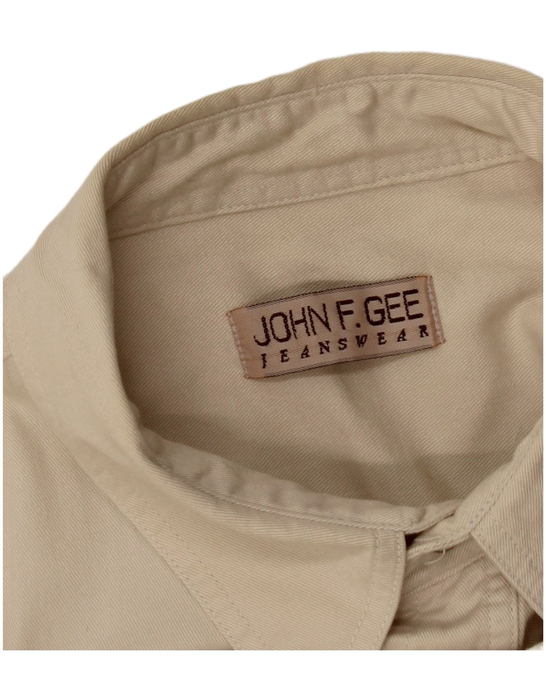 JOHN F GEE Mens Sleeveless Shirt Medium Beige
