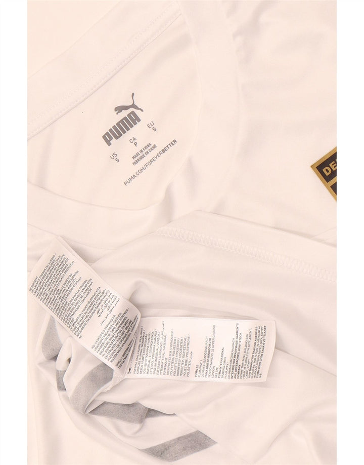 T-shirt grafica da uomo Puma Deutshland Top Small in poliestere color block bianco