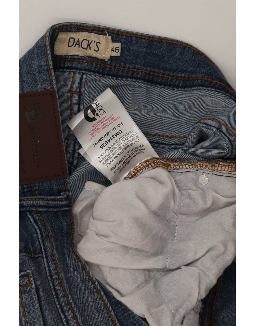 Jeans dritti da uomo di Dack IT 46 Small W30 L28 Cotone blu