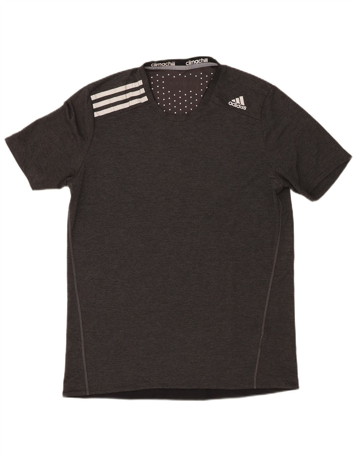 T-shirt Adidas Climachill da uomo Top in poliestere grigio medio
