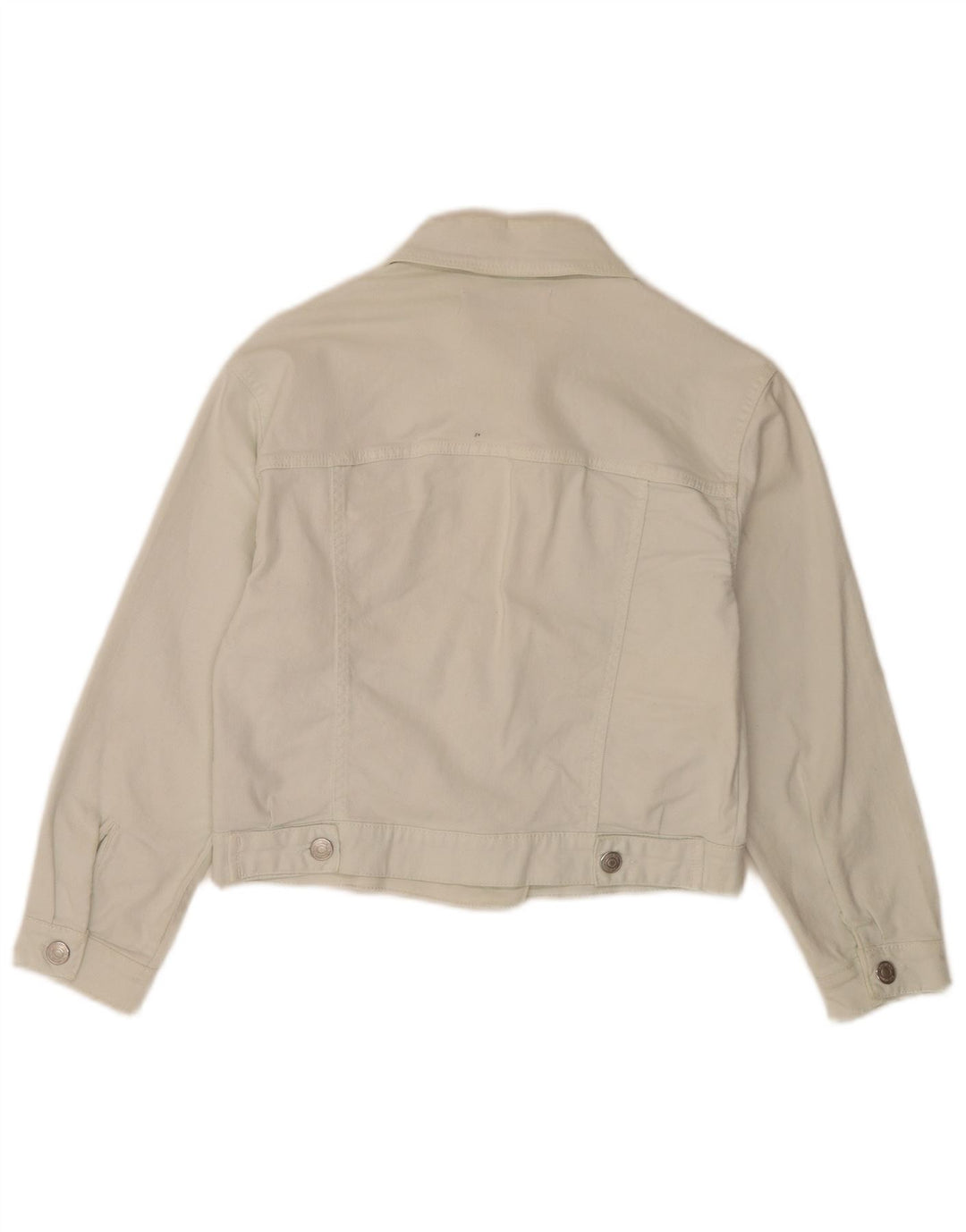 Giacca corta in denim da donna Zara UK 6 XS cotone bianco