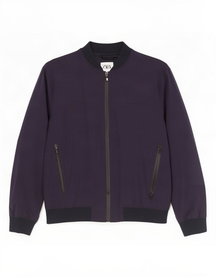 Giubbotto bomber da uomo Zara IT 44 XL nylon blu navy