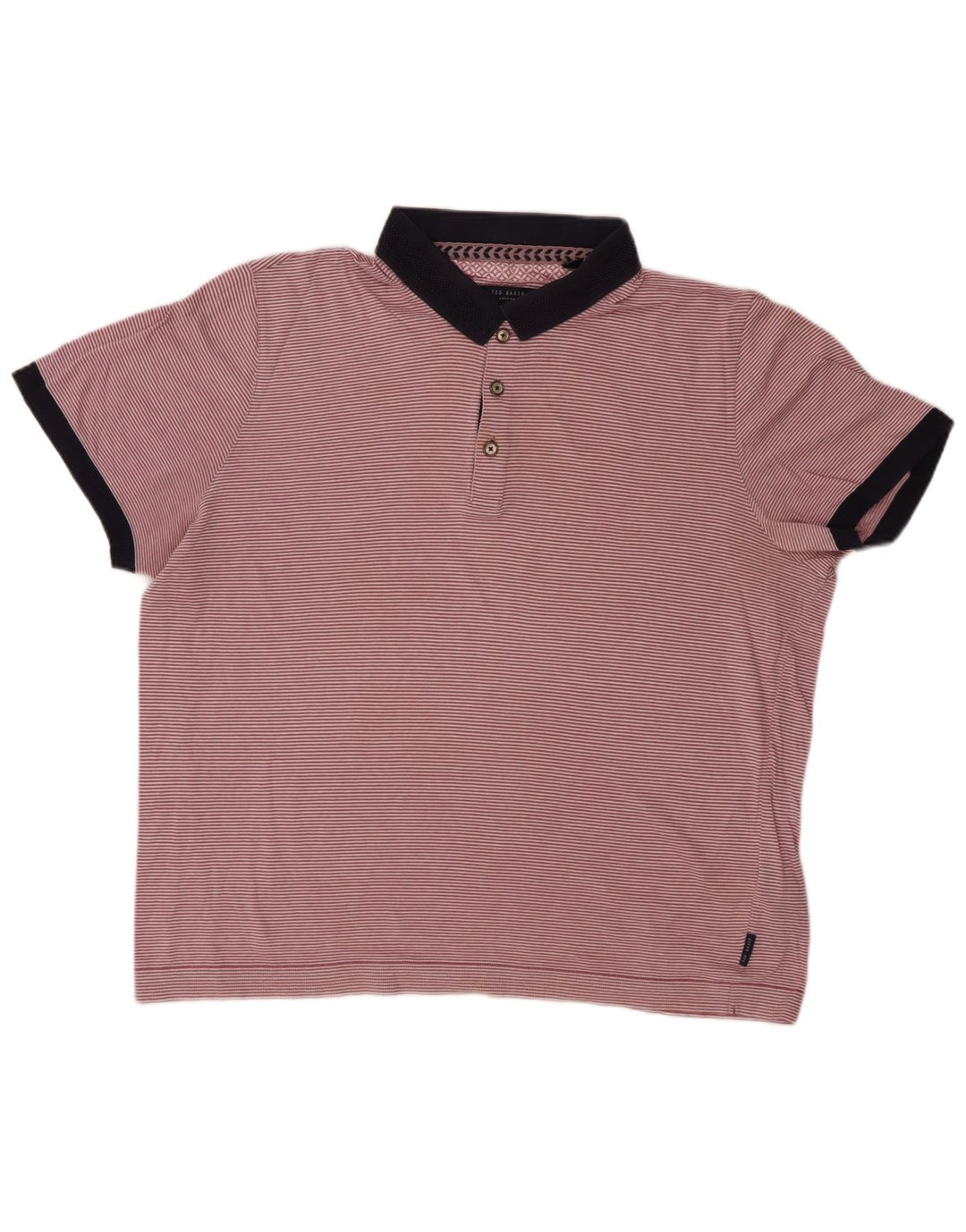 Polo da uomo TED BAKER taglia 5 XL cotone gessato rosa