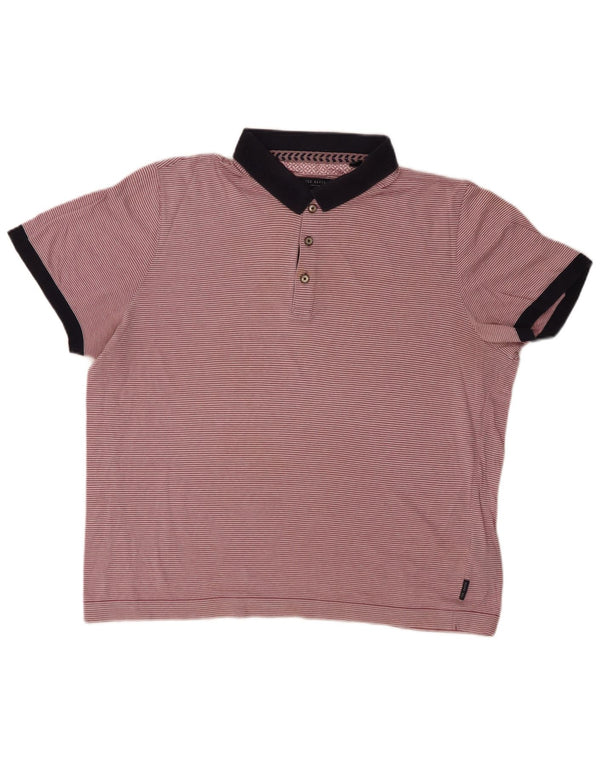 Polo da uomo TED BAKER taglia 5 XL cotone gessato rosa