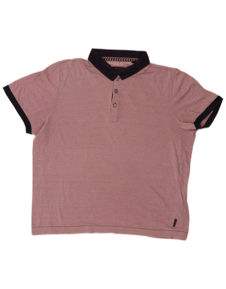 Polo da uomo TED BAKER taglia 5 XL cotone gessato rosa