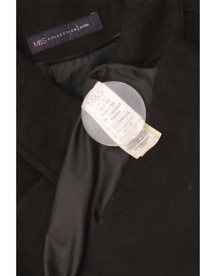 Cappotto Marks & Spencer da donna vestibilità regolare UK 10 piccolo poliestere nero
