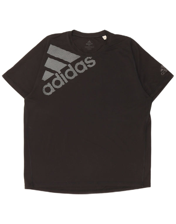 T-shirt grafica Adidas da uomo Climalite Top XL poliestere nero
