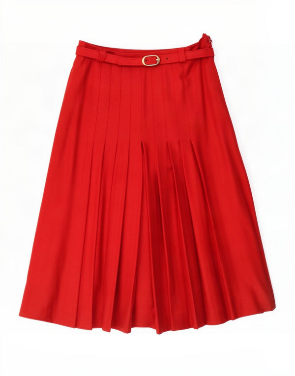 Gonna a pieghe da donna Mirella IT 46 Large W32 Lana vergine rossa