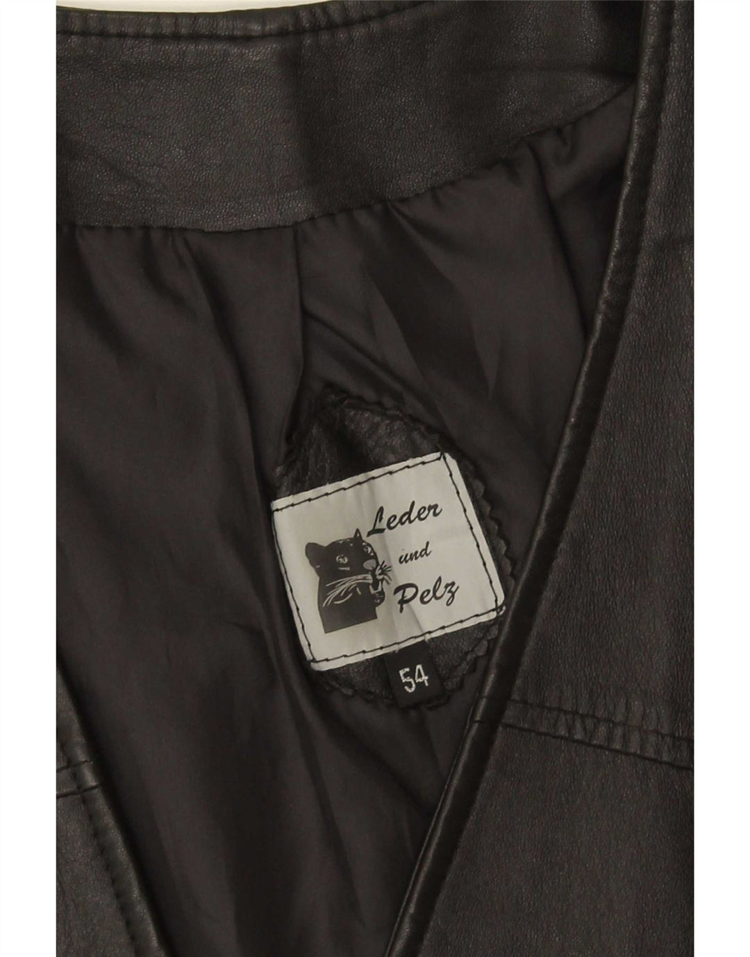 Gilet in pelle da donna vintage IT 54 3XL Nero
