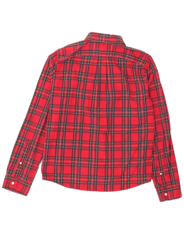 Camicia in flanella muscolare da uomo Abercrombie & Fitch XL in cotone a quadri rossi