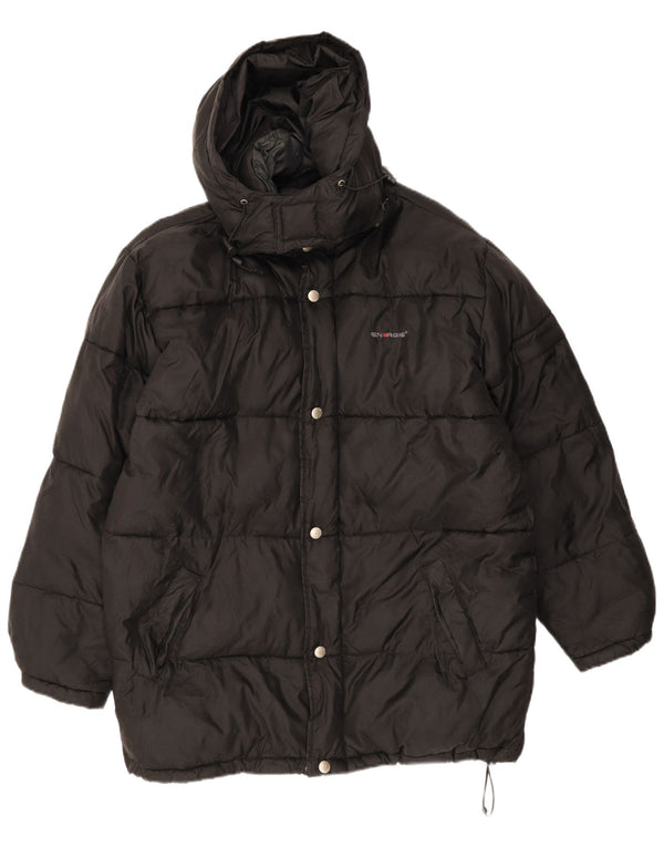 Giacca imbottita con cappuccio grafico da uomo Energie UK 38 nylon nero medio
