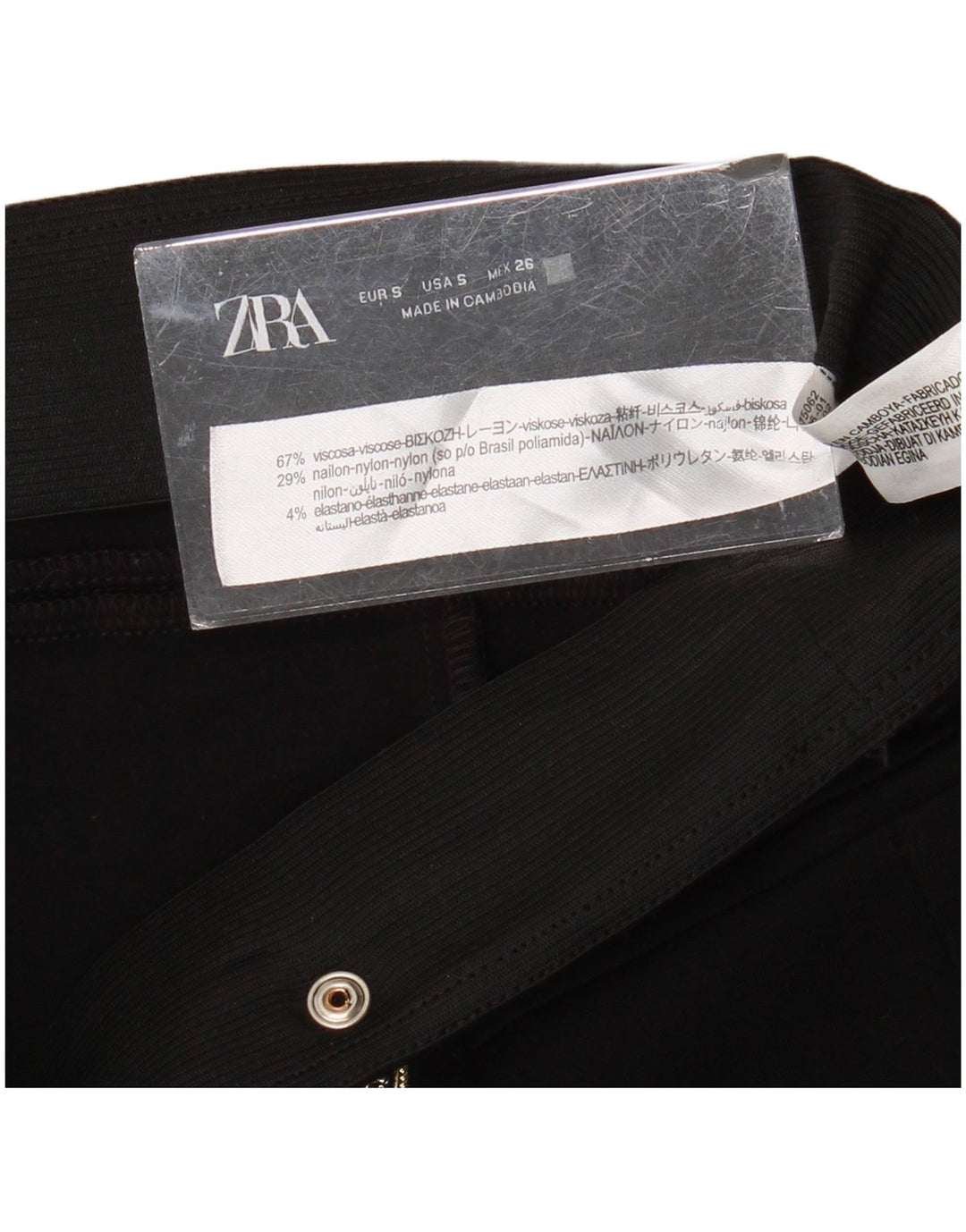 Pantaloni skinny casual da donna ZARA piccoli W26 L27 viscosa nera