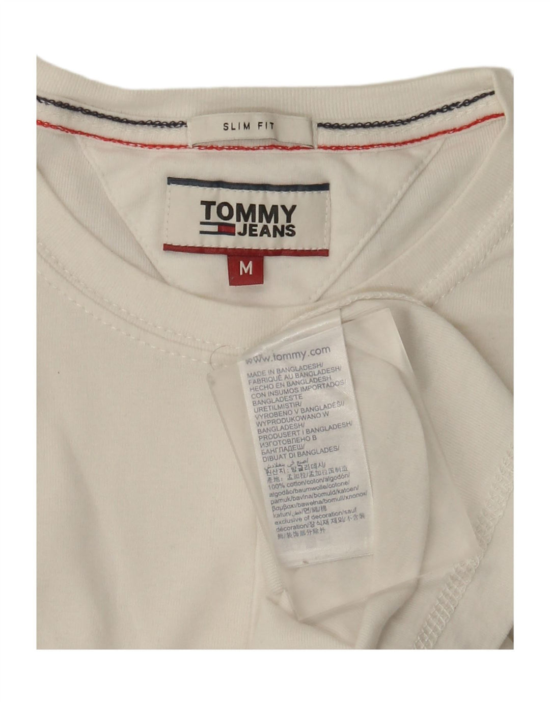Tommy Hilfiger Uomo Slim Fit Top manica lunga cotone bianco medio