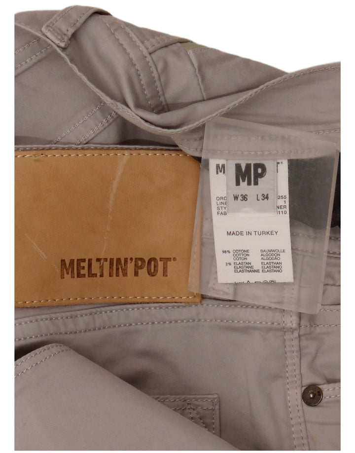 Pantaloni casual dritti da uomo Meltin' Pot W36 L34 Cotone grigio