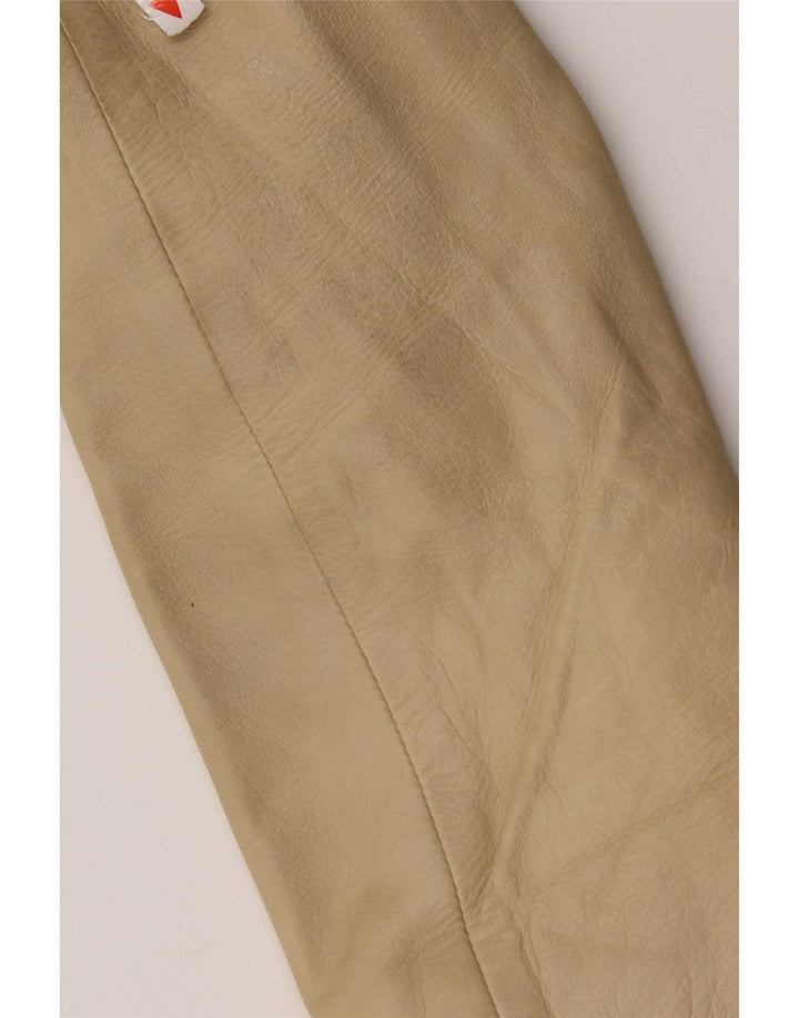 Giacca blazer in pelle vintage da donna a 3 bottoni IT 44 Pelle beige media